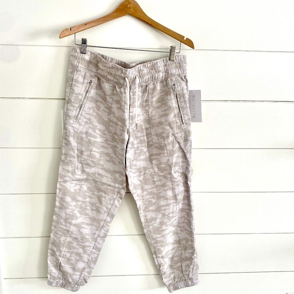 NWT Athleta Cabo Tide Linen Jogger, Size 10P